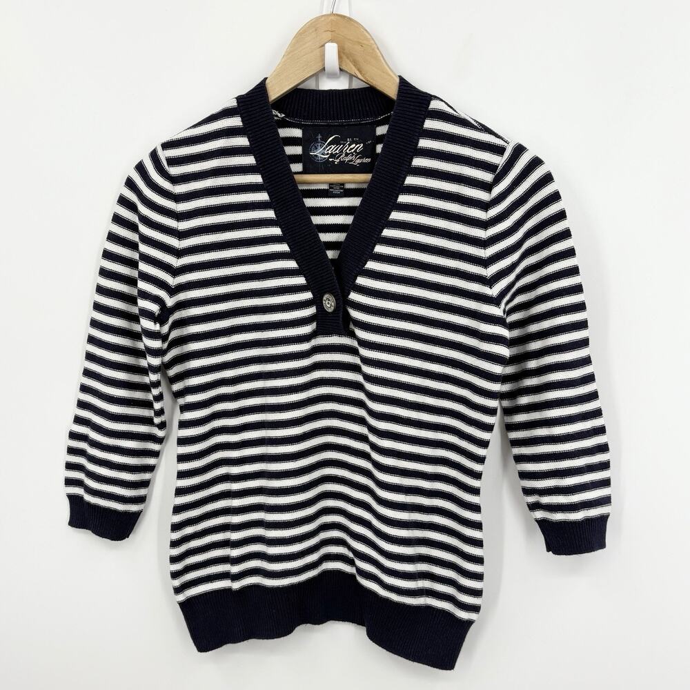 Lauren Ralph Lauren Top Womens Small Nautical Fisherman Coastal Knit Preppy Y2K